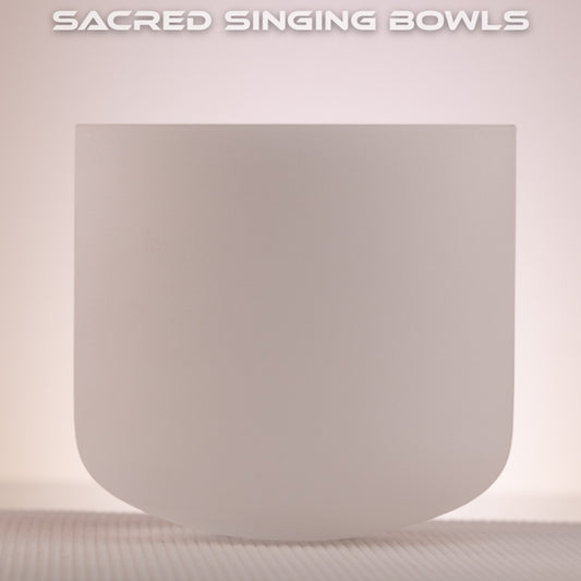 7" A4+8 Frosted Crystal Singing Bowl, Perfect Pitch