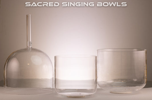 Harmonic Clear Quartz Crystal Singing Bowl Set: E Major