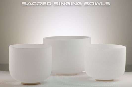 Frosted Crystal Singing Bowl Set: D# Major