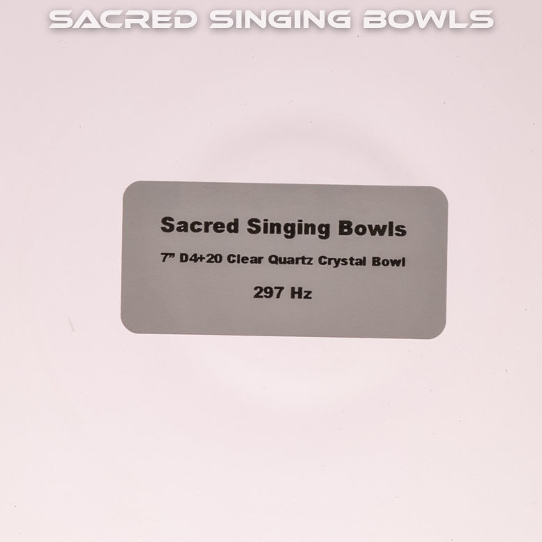 7" D+20 Clear Quartz Crystal Singing Bowl