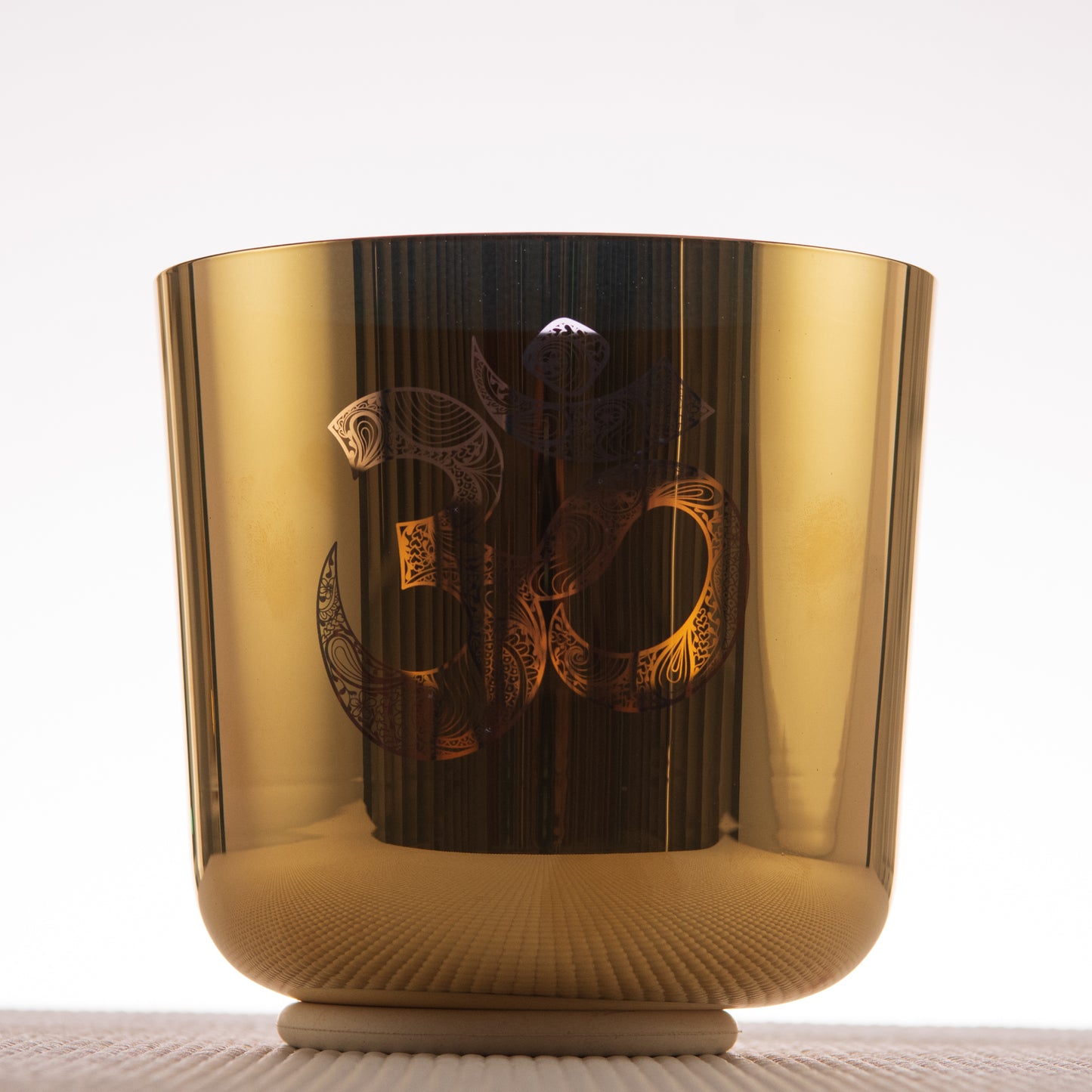 6.5" F+14 24k Gold Crystal Singing Bowl with Sacred Om Symbol