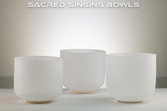 Frosted Crystal Singing Bowl Set: C Major