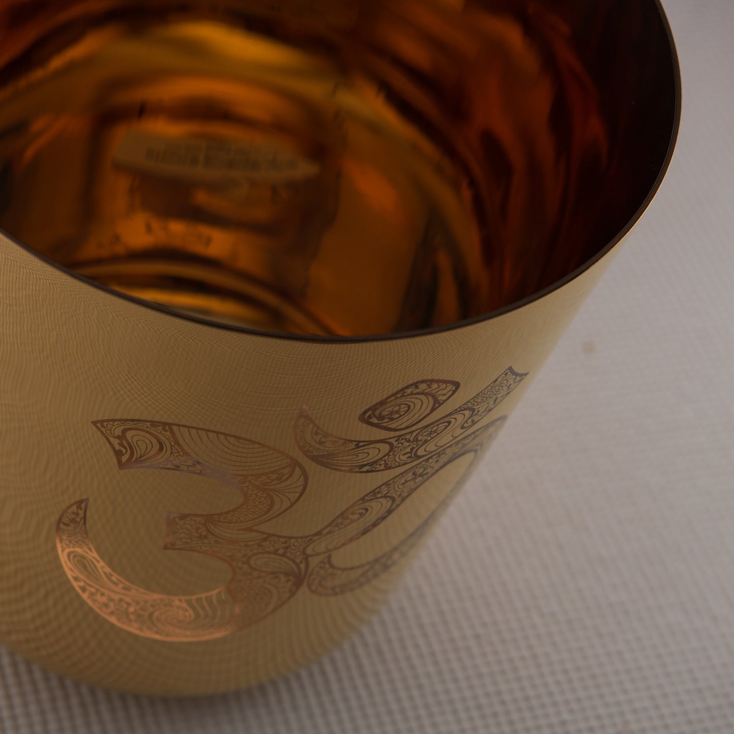 9" C-11 24k Gold Crystal Singing Bowl with Sacred Om Symbol
