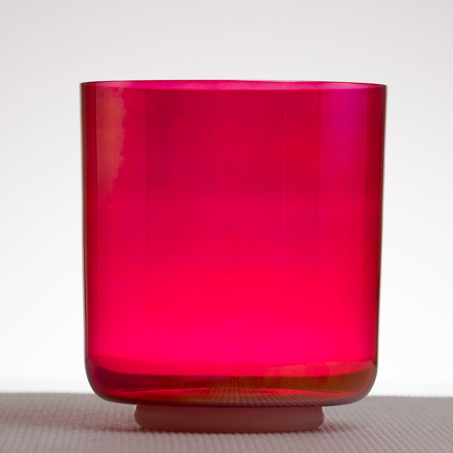 7" B+0 Ruby Color Crystal Singing Bowl, Prismatic