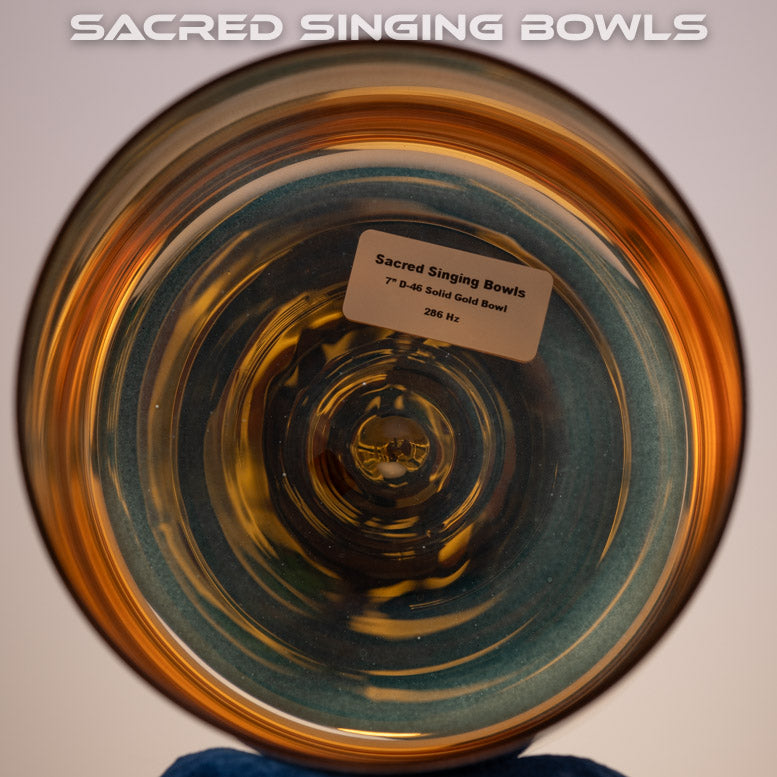 7" D4-46 24k Gold Crystal Singing Bowl