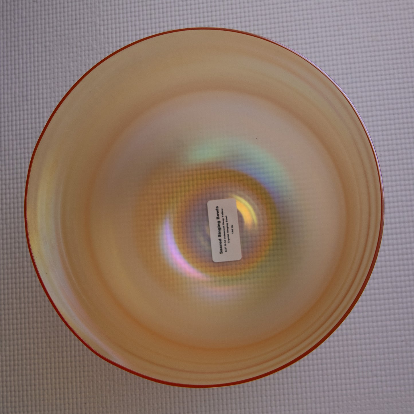 8.5" D-34 Citrine Color Crystal Singing Bowl, Prismatic
