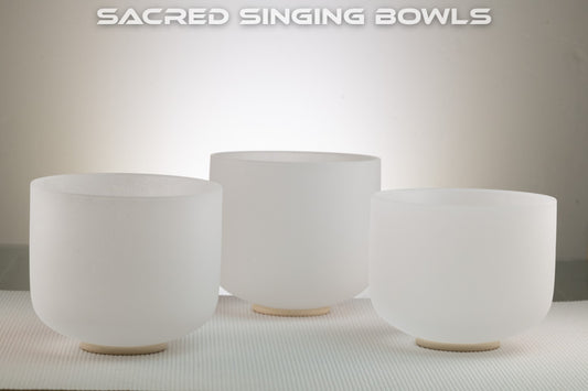 Frosted Crystal Singing Bowl Set: A minor