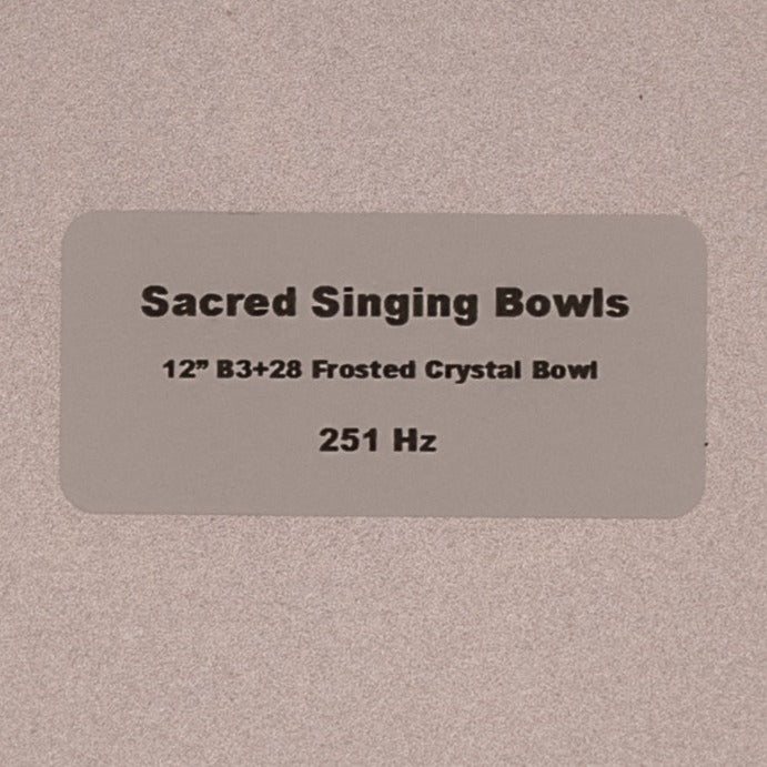 12" B3+28 Frosted Crystal Singing Bowl