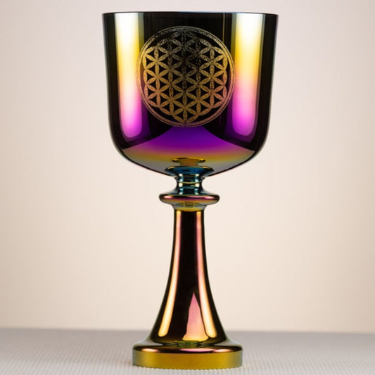 6" E-3 Mulitcolored Flower of Life Chalice, Perfect Pitch