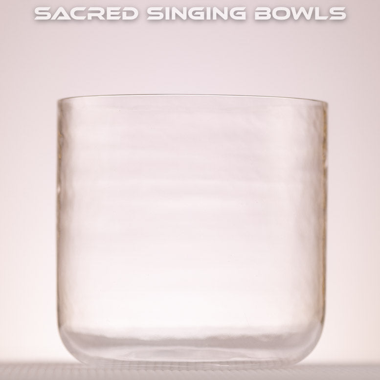 6" F4+4 Clear Quartz Crystal Singing Bowl, Perfect Pitch