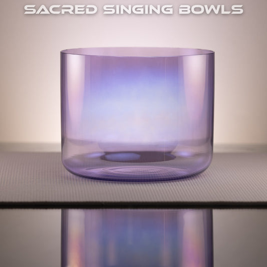 9" C+47 Lilac Amethyst Color Crystal Singing Bowl