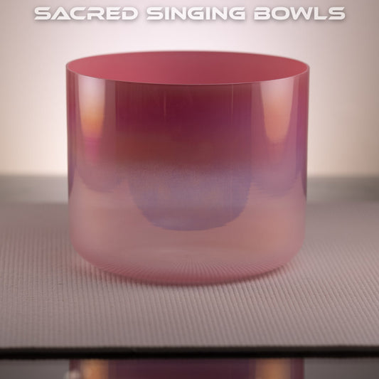 8.5" E+12 Rose Quartz Color Crystal Singing Bowl