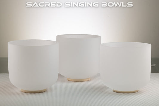 Frosted Crystal Singing Bowl Set: C# Major