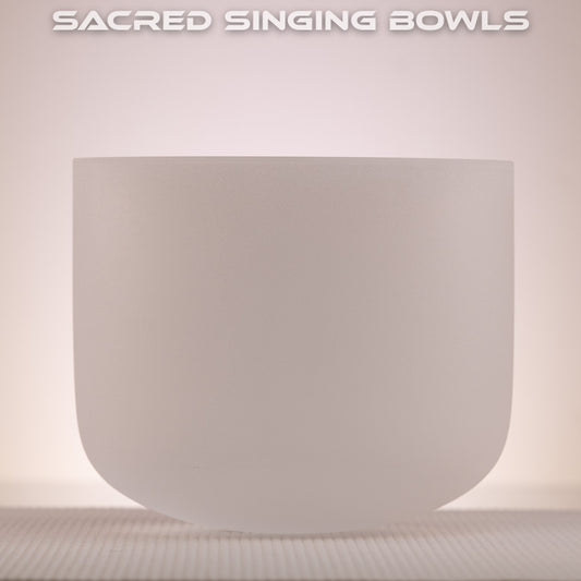 8" E4-30 Frosted Crystal Singing Bowl