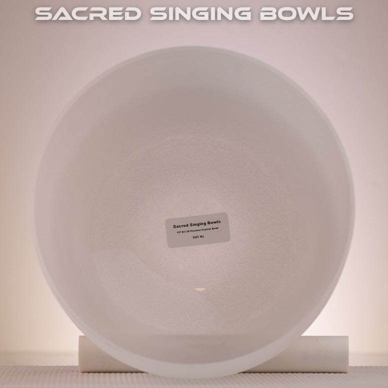 10" B3-28 Frosted Crystal Singing Bowl